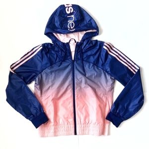 ADIDAS Neo Ombre Zip Up Hooded Jacket Windbreaker